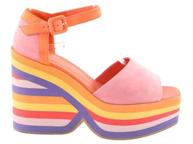 Hermès Multicolored Suede Heels Multiple colors