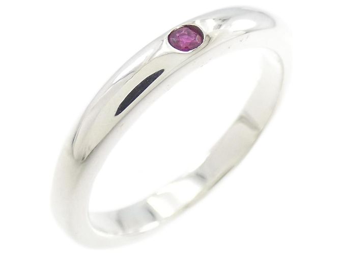 Tiffany & Co Tiffany Silver 925 Band Ring with Ruby
