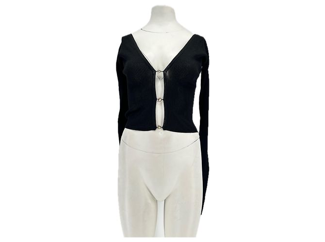 Autre Marque IOANNES Strickjacke schwarz gerippt
