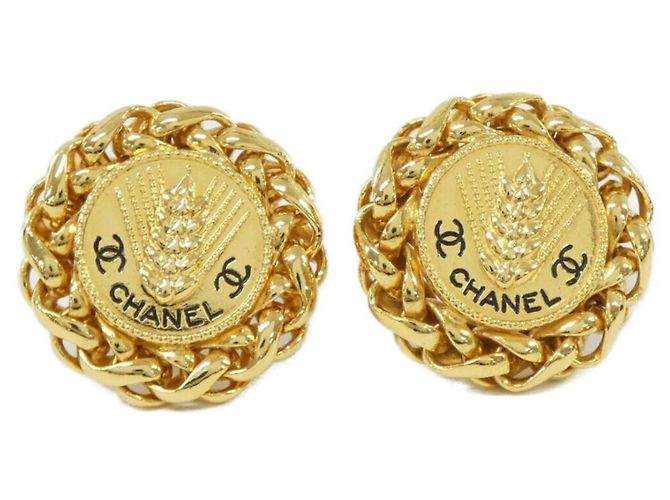 Orecchini a clip neri e dorati di Chanel Nero D'oro