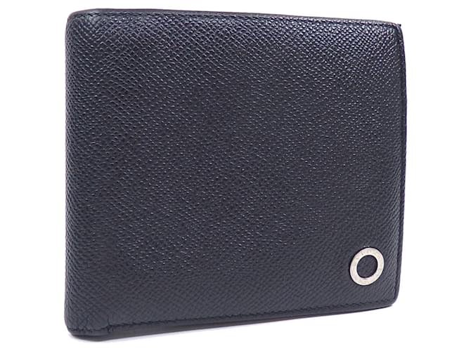 Bulgari Bvlgari Bi-fold Wallet in Black Leather  ref.2222256
