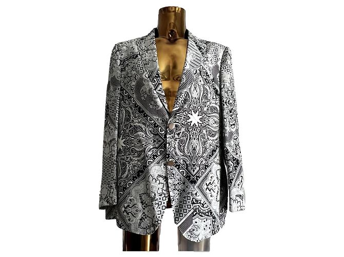 Etro's Black & White Patterned - Silk Jacket