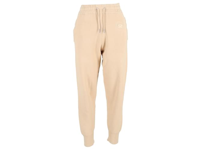 Pantalons de jogging en coton nude avec logo brodé Sandro Paris