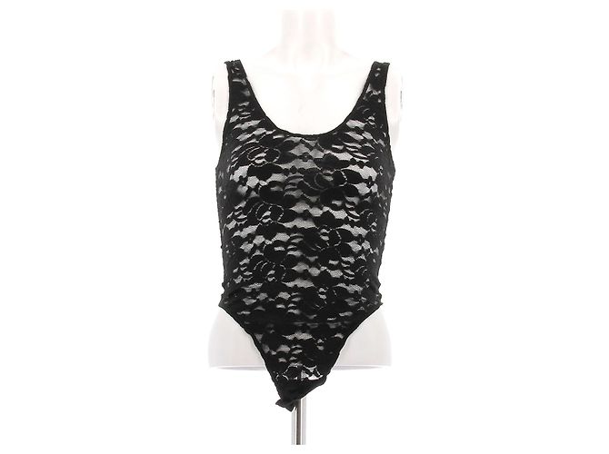 Anine Bing Spitzenbody Schwarz