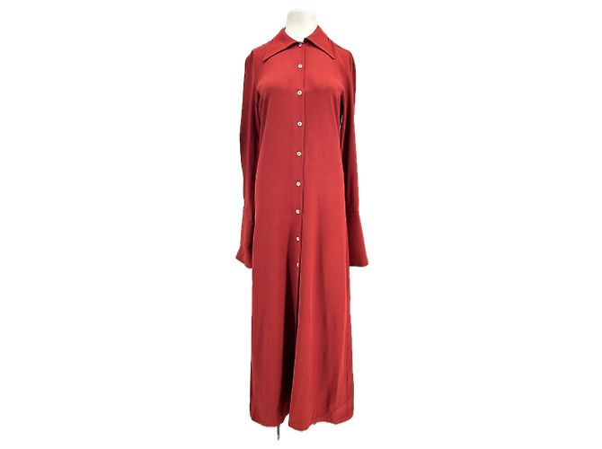 Autre Marque BITE Rotes langes Kleid aus Viskose Größe 8 UK