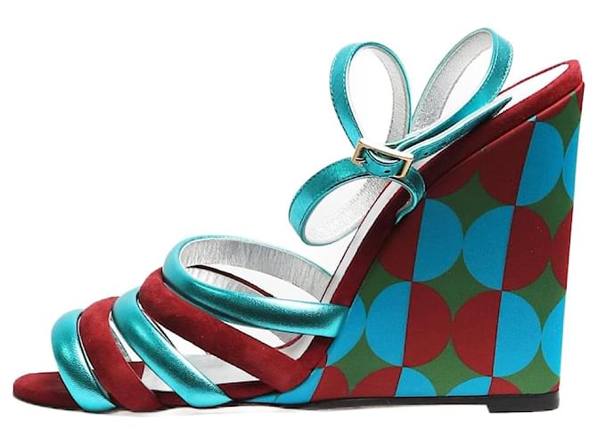 Autre Marque La Double J Multicolour wedge sandals - size EU 38 Multiple colors Leather  ref.2223381