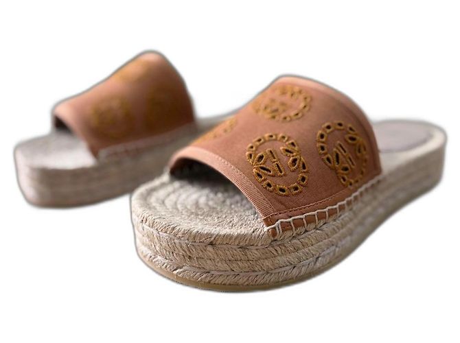 Espadrille sandale Gucci Marron Beige Orange