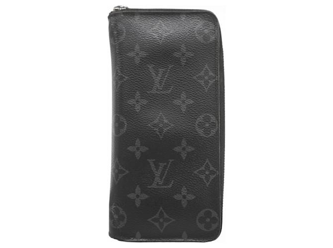 Louis Vuitton Monogram Eclipse Zippy Vertical Long Wallet Brown Black  ref.2224145
