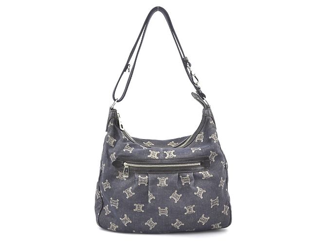 Céline Bolsa de ombro de denim Celine Azul