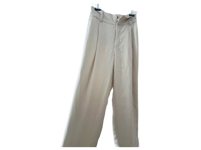 Calça Vince bege de corte reto