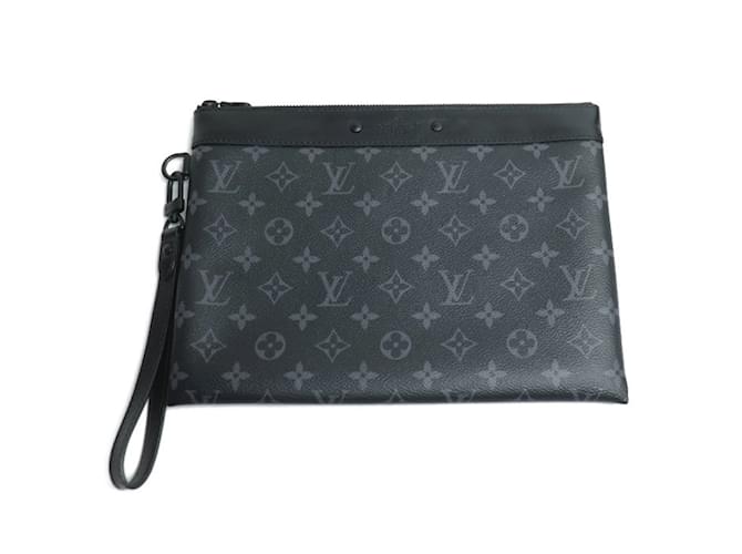 Louis Vuitton Pochette To Go Clutch Bag Black Cloth  ref.2225416