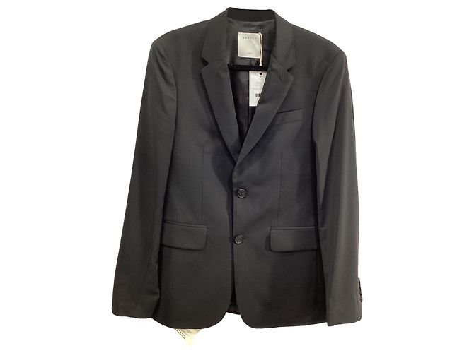 Blazer de lana negra Sandro Paris de un solo botón