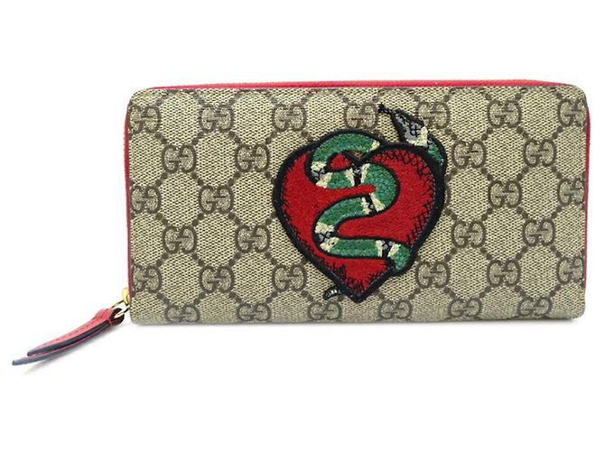 Gucci Langgeldbörse Rot Beige Grün Khaki