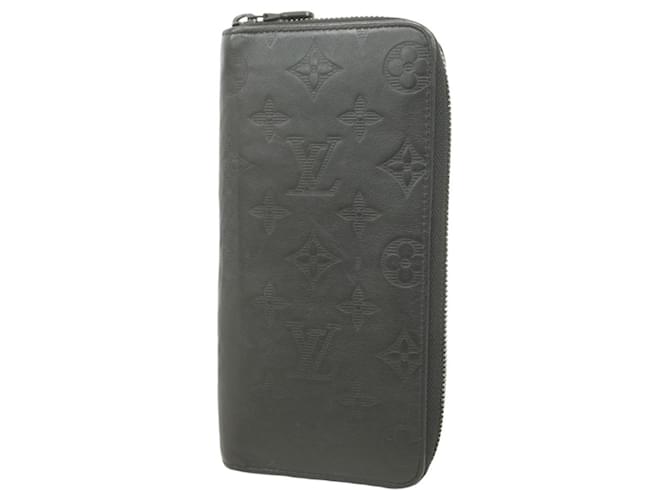 Louis Vuitton Monogram Shadow Zippy Vertical Long Wallet Black  ref.2226642