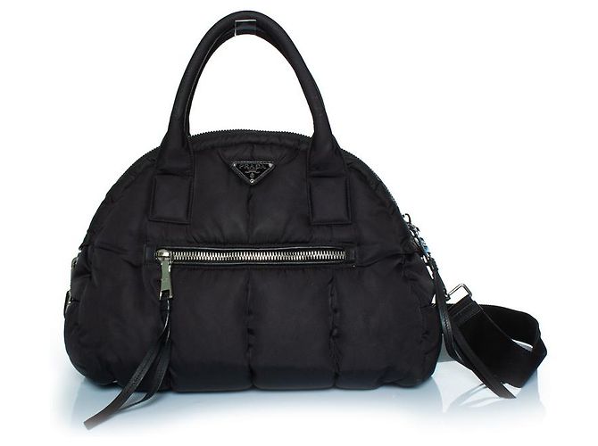 Prada, borsa bomber bowler nera Nero 