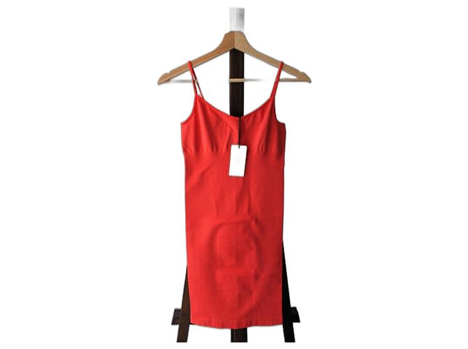 Alaïa Kleid rot Mohnfarbe Polyamid