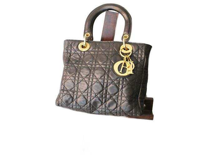 Sac Lady Dior Dior en cuir marron taille medium
