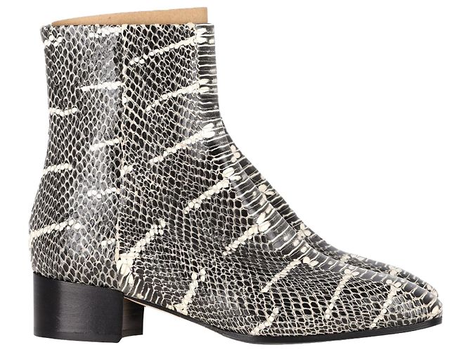 Aeyde Snakeskin-Effect Ankle Boots in Animal Print Leather