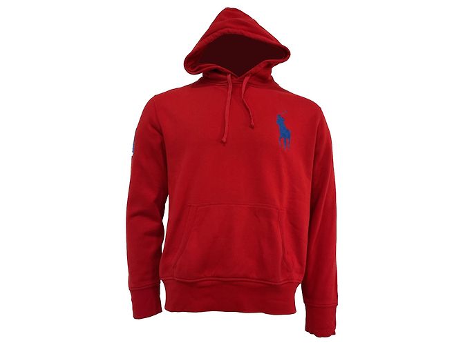 Roter Baumwoll-Hoodie mit Polo Ralph Lauren-Logo