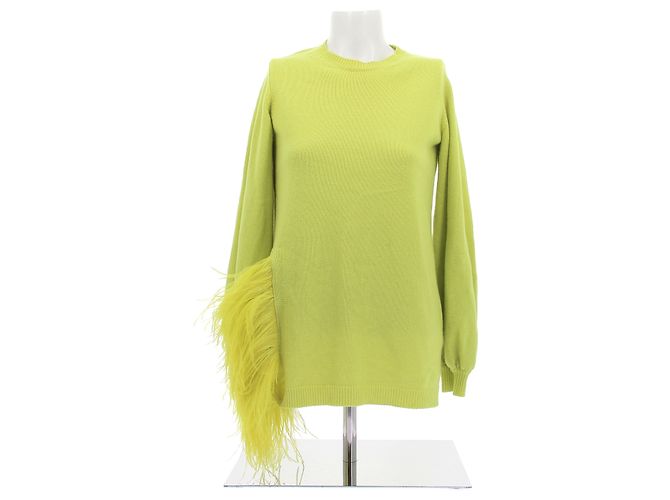 Valentino Garavani Pull en cachemire et plumes Vert
