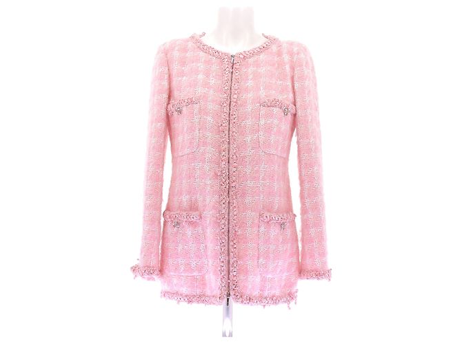Veste en tweed rose Chanel Taille 42