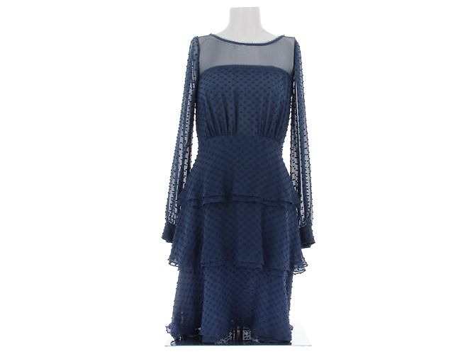 Autre Marque Vestido de seda azul marino HOLMES & YANG