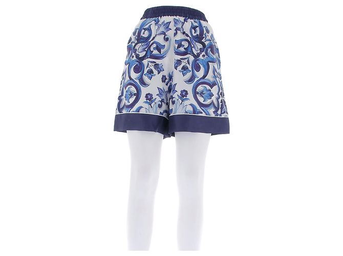 Dolce & Gabbana Blaue Seidenshorts