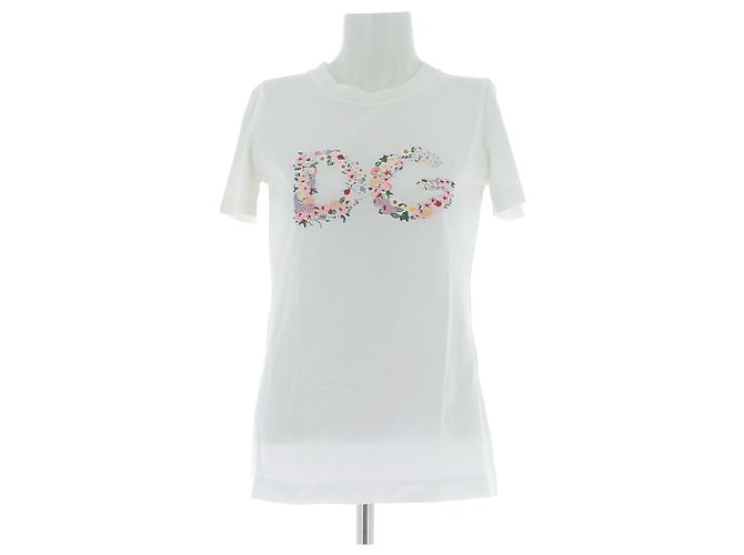 Camiseta branca de algodão Dolce & Gabbana Branco