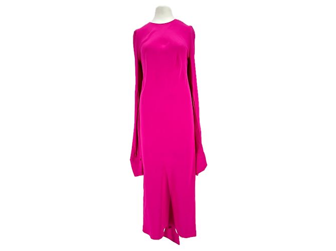 Petar Petrov Satin Kleid lang Rosa Pink