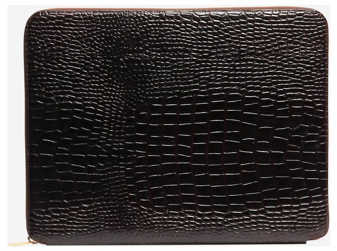 Smythson Dossier d'écriture A4 marron