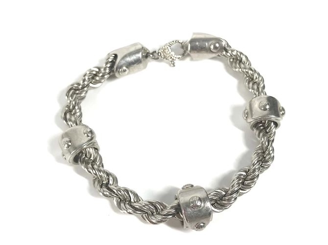 Louis Vuitton Silver Charm Bracelet Silvery