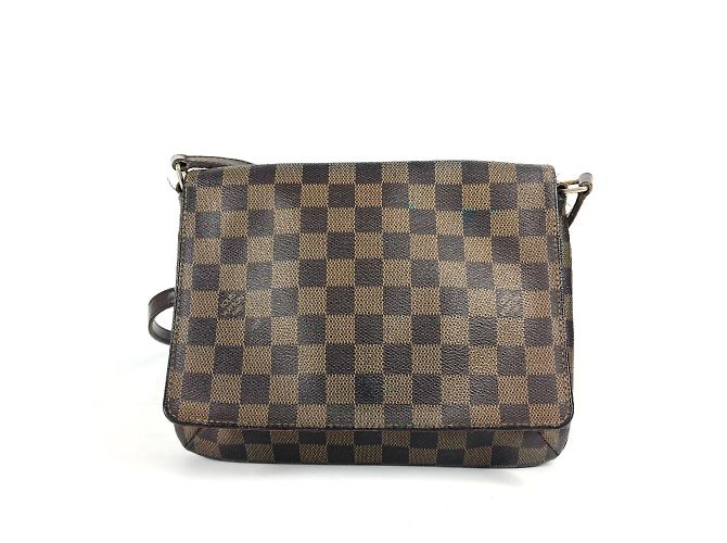 Bolsa Longa Musette Tango Damier Louis Vuitton Marrom Damier ebene