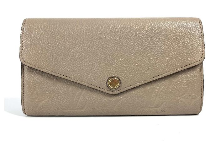 Louis Vuitton Monogram Empreinte Long Wallet Beige Grey