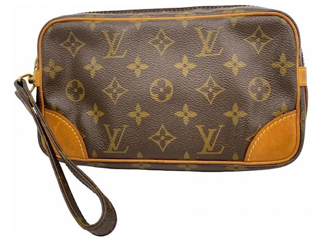Louis Vuitton Monogram Marly Dragonne PM Clutch Bag Brown  ref.2228150
