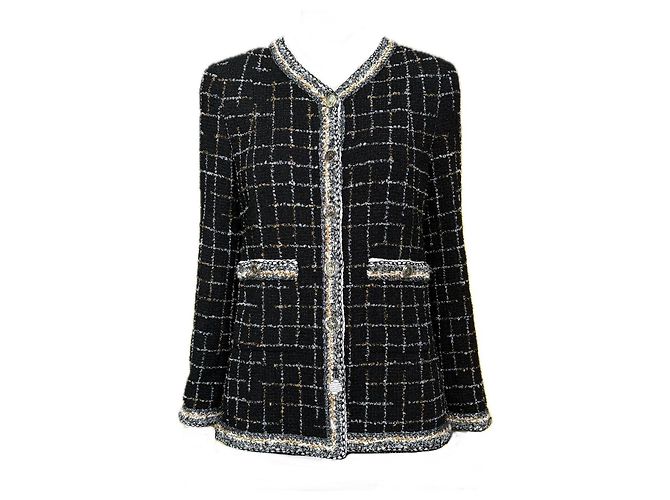 Chanel New Legendary Robot Collection Black Tweed Jacket 38 FR