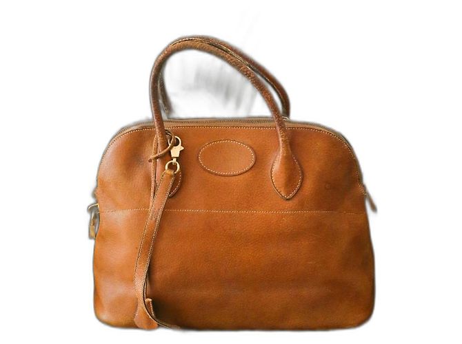 Bolsa Hermès Bolide em couro camel Camelo