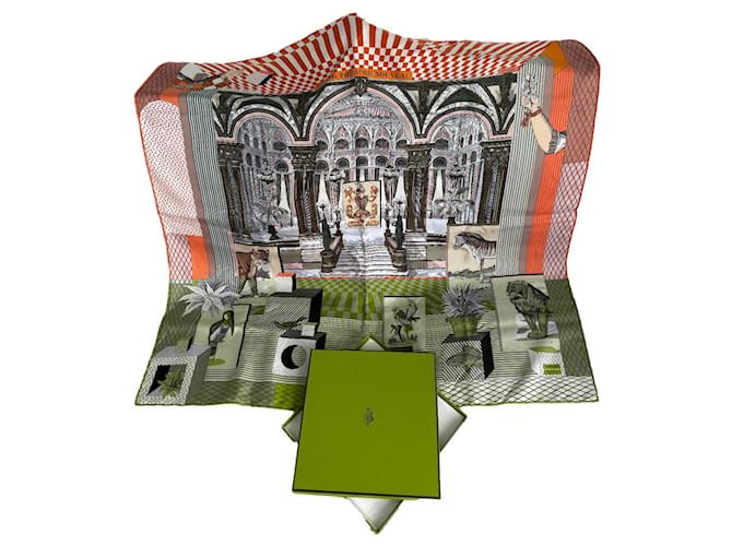Hermès Silk scarves Orange  ref.2228528