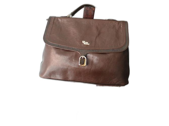 Bolsa de ombro Lancel em couro marrom