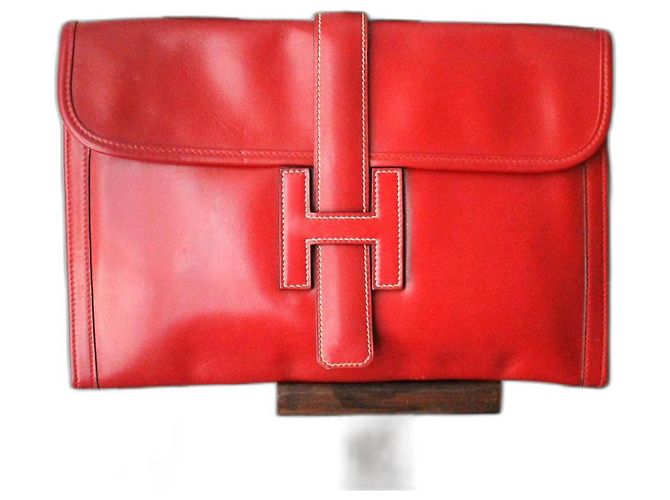 Clutch Hermès Rossa in Pelle Rosso
