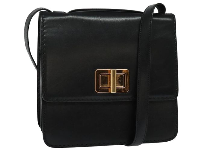 Chloé Borsa a Spalla Chloe in Pelle Nera Oro Auth 123811 Nero D'oro
