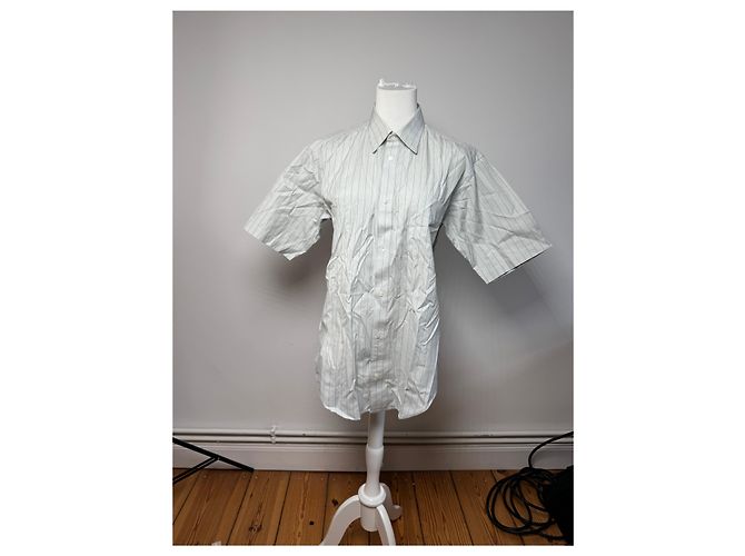 Vintage Issey Miyake Karierte Hemd Weiß M Grau