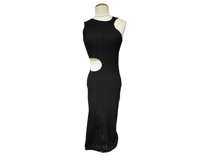Maje Spitzenkleid lang schwarz