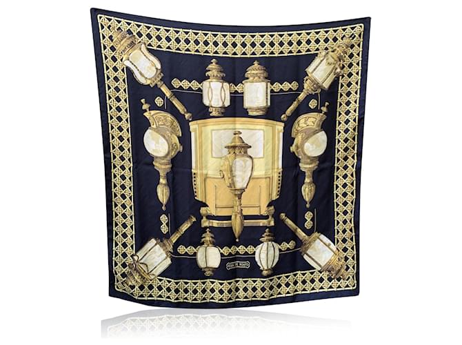 Hermès Hermes Paris Vintage Silk Scarf 1971 Feux de Route Caty Latham Black  ref.2229072