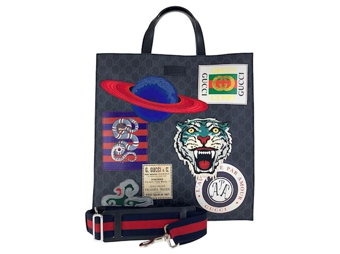 Gucci Courier GG Supreme Canvas 2way Tote Bag Black Cloth  ref.2229085