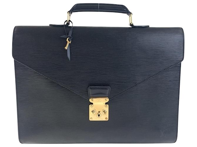Louis Vuitton Serviette Conseiller Epi Briefcase Black Leather  ref.2229147