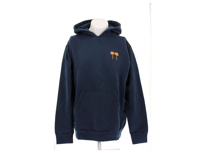 Moletom com capuz Palm Angels azul marinho com padrões