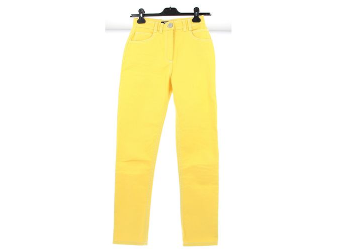 Vaqueros Balmain amarillos de algodón 