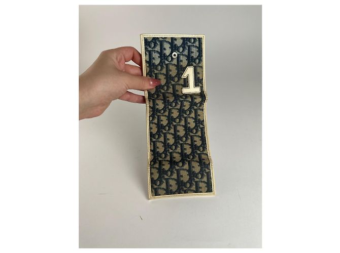 Vintage Dior Oblique Monogram wallet blue white