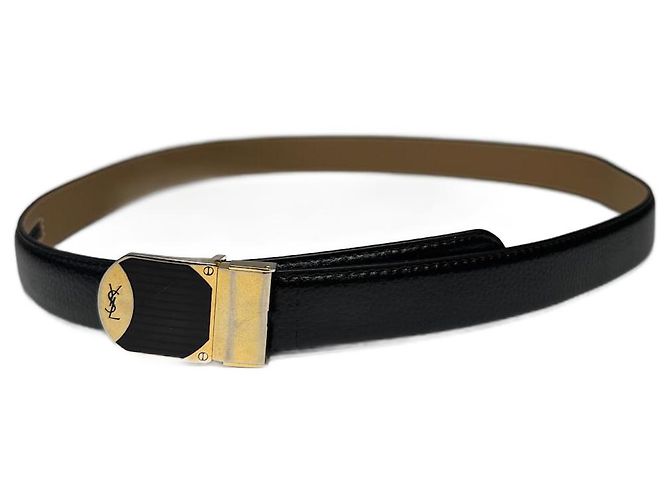 Vintage Yves Saint Laurent Ledergürtel schwarz