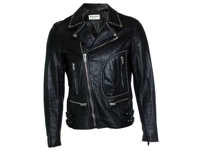 Saint Laurent, 2015 leather fringe jacket Black